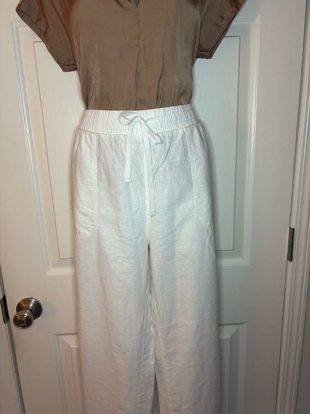 Catos Womens White Linen Pants